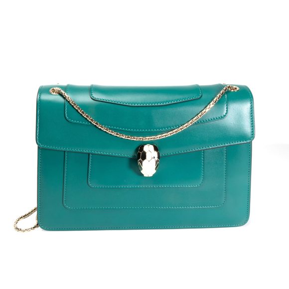 Bvlgari Serpenti Forever Emerald Green Calf Leather Shoulder Bag - Picture 1 of 9